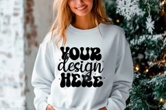 Gildan 18000 Women Sweatshirt Mockup Christmas Sweatshirt Product Image 1