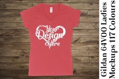 Ladies 64V00L Gildan V Neck Mockup Bundle 117 Colours 1133 Product Image 8