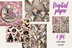 Pastel Halloween digital paper|Ghost Scrap booking graphics Product Image 1