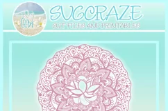 Lotus on Lily Pad Mandala Zentangle SVG Dxf Eps Png PDF Product Image 4