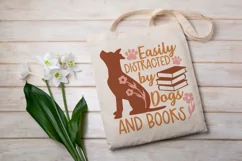 Dog Lover SVG Design: Easily Distracted by Dogs and Books Product Image 2