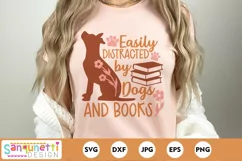Dog Lover SVG Design: Easily Distracted by Dogs and Books Product Image 3