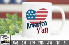 America Y'all SVG Cut File - Patriotic SVG DXF EPS PNG Product Image 1