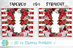 Skinny Tumbler Sublimation Designs Red Roses - Add a Name Product Image 3