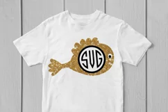 Cute Fish - Animal SVG EPS DXF PNG Monogram Cutting Files Product Image 3