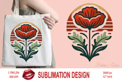 Wild flower poppy clipart |Vintage Summer flower graphics Product Image 2
