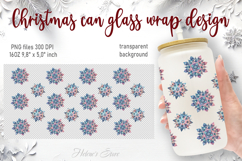 Christmas snowflakes pattern design can glass wrap 16oz Product Image 1