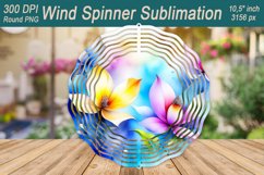 Watercolor Flowers Wind spinner | Wind spinner sublimation Product Image 1