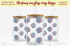 Christmas snowflakes pattern design can glass wrap 16oz Product Image 2