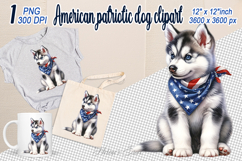 Cute puppy Dog with American flag clipart|USA Patriotic dogs Product Image 1