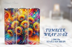 Tumbler Sublimation | 20oz Skinny Tumbler Wrap | Sunflower Product Image 1