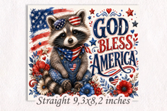 God Bless America Raccoon 20oz Wrap PNG Product Image 2