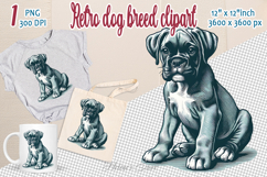 Cute vintage dog clipart | Retro dog breed design png Product Image 1