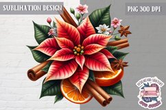 Christmas Poinsettia Flower Sublimation PNG winter Decor Product Image 1