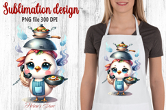 Funny chicken in the kitchen clipart|Cute sublimation design Product Image 1