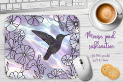 Iridescent hummingbird lilac mouse pad sublimation design Product Image 1