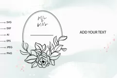 Floral wedding frame svg Mr & Mrs SVG PNG Family name SVG Product Image 2