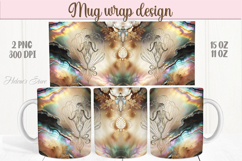 Gold autumn fairy fall pattern rainbow mug wrap design png Product Image 1