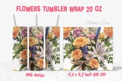Florals tumbler | Flower tumbler|Sublimation tumbler flowers Product Image 1