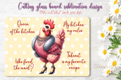 Cute chicken and funny quote cutting board sublimation png Product Image 1