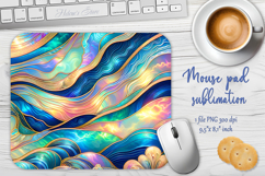 Iridescent blue ocean sublimation design mouse pad Product Image 1