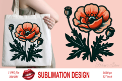 Wild flower poppy clipart |Vintage Summer flower graphics Product Image 2