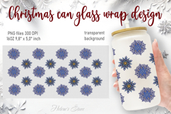 Christmas snowflakes pattern design can glass wrap 16oz Product Image 2