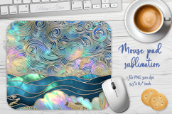 Iridescent blue ocean sublimation design mouse pad Product Image 1