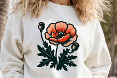 Wild flower poppy clipart |Vintage Summer flower graphics Product Image 1