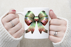 Christmas coquette bows design|Red Green bow T-shirt clipart Product Image 3