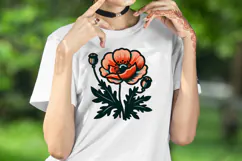 Wild flower poppy clipart |Vintage Summer flower graphics Product Image 4