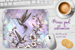 Iridescent hummingbird lilac mouse pad sublimation design Product Image 1