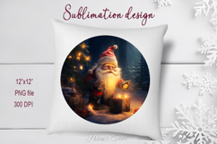 Cute Christmas gnome round sublimation design png Product Image 1