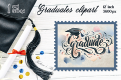 Graduate sublimation png|Graduating vintage postage stamp Product Image 1
