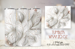 Gold watercolor leaves straight tumbler 20oz wrap designs Product Image 1