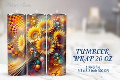 Tumbler Sublimation | 20oz Skinny Tumbler Wrap | Sunflower Product Image 1