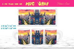 Pop art mug wrap sublimation |Cloudy comic mug wrap design Product Image 1