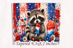 Patriotic Raccoon 20oz Tumbler Wrap PNG Product Image 2