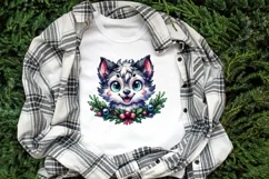 Christmas wolf kub clipart sublimation PNG|Funny animal fac Product Image 2