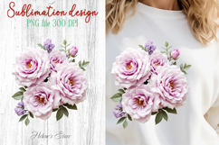 Summer flowers sublimation design png | Cute roses clipart Product Image 1