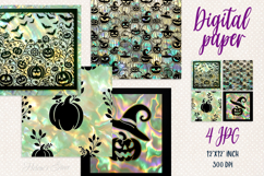 Halloween pumpkin digital paper|Green Scrap booking graphics Product Image 1