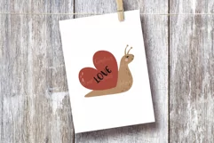 Cute Valentine's snail design. Love. SVG, PNG, JPEG, EPS, AI Product Image 3