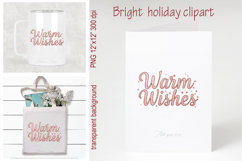 Gold &amp; Pink Warm Wishes quote sublimation design clipart png Product Image 1