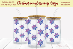 Christmas snowflakes pattern design can glass wrap 16oz Product Image 2