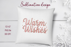 Gold &amp; Pink Warm Wishes quote sublimation design clipart png Product Image 3