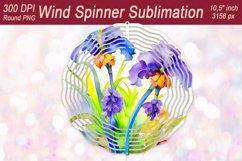 Watercolor Iris Flowers Wind spinner sublimation|Windspinner Product Image 1