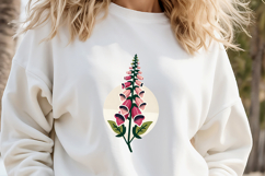 Wildflowers clipart | Vintage foxglove flower graphics Product Image 1