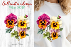 Summer flowers sublimation design png | Cute pansy clipart Product Image 1