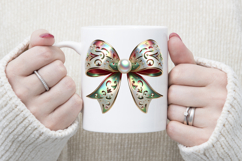 Christmas coquette bows design|Red Green bow T-shirt clipart Product Image 3