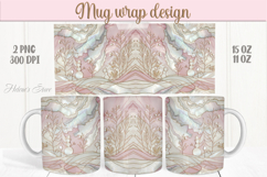Pastel Magical Christmas mug wrap png |Pink &amp; gold mug desig Product Image 1